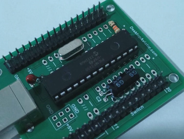 2040 USB Interface Board – 20‑Input HID Controller for Flight Sim Switch & Button Panels